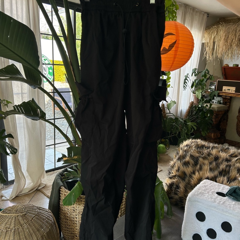 Trendy Black Cargo Pants